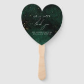 Éventail Vert Aquarelle foncée Noir Or Magique (Dos)