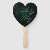 Éventail Vert Aquarelle foncée Noir Or Magique (Devant)