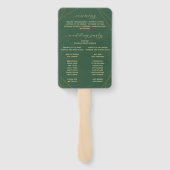 Éventail Vert Elégante aquarelle blanche florale (Dos)