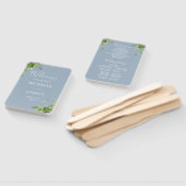 Éventail Vert Floral Élégant Dusty Blue Wedding Programme (Non-assemblé)