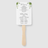 Éventail Vert Floral Élégant Programme de Mariage Moderne (Dos)