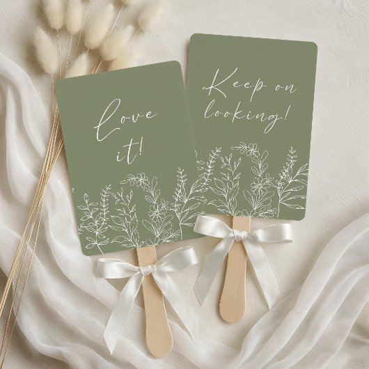 Éventail Vert sauge Boho Fleur Dis Oui à la Robe