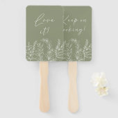 Éventail Vert sauge Boho Fleur Dis Oui à la Robe (Devant et derrière)