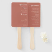 Éventail Vibes rétro simples | Vieux programme de mariage R (Devant et derrière)