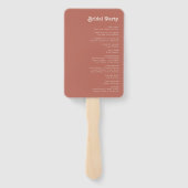 Éventail Vibes rétro simples | Vieux programme de mariage R (Dos)