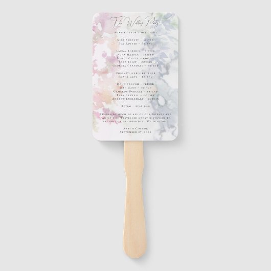 Éventail Vibrant Fleur sauvage rose violet jaune Programme (Dos)