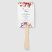 Éventail Vibrant Floral Watercolor Programme de mariage (Devant)