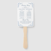 Éventail Victorian Ornate Blue Floral Wedding Programme (Dos)