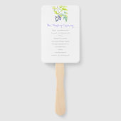 Éventail Vigne fleurie violette fleurs programme de mariage (Dos)