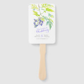 Éventail Vigne fleurie violette fleurs programme de mariage (Devant)