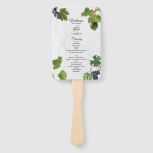 Éventail Vignoble de raisins Programme de mariage de l'île