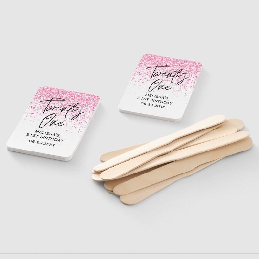 Éventail Vingt et une Parties scintillant rose chaud étince (Non-assemblé)