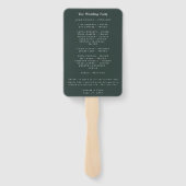 Éventail Vins romantiques minima Jardin Vert Bleu Programme (Dos)