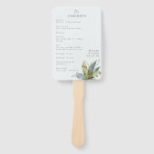 Éventail Vins romantiques minima Jardin Vert Bleu Programme (Devant)