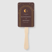 Éventail Vintage Céleste Lune Étoiles Programme de mariage (Devant)