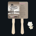Éventail Vintage Chic Las Vegas Programme de mariage Ventil<br><div class="desc">Faire-part de mariage moderne Las Vegas signe de bienvenue avec un look rétro et vintage. Une partie de notre collection : https://www.zazzle.com/collections/vegas_wedding_celebration_event_stationery_gifts-119631385498830940</div>