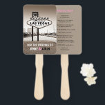Éventail Vintage Chic Las Vegas Programme de mariage Ventil<br><div class="desc">Faire-part de mariage moderne Las Vegas signe de bienvenue avec un look rétro et vintage. Une partie de notre collection : https://www.zazzle.com/collections/vegas_wedding_celebration_event_stationery_gifts-119631385498830940</div>