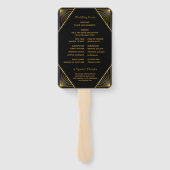 Éventail Vintage élégant Art Déco Black Gold Mariage (Dos)
