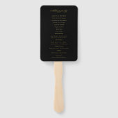 Éventail Vintage Gold Crest Black Wedding Programme (Dos)