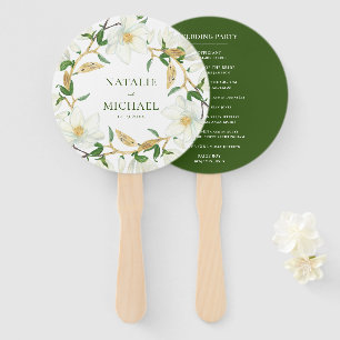 Éventail Vintage Grandiflora Magnolia Mariage du sud