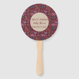 Éventail Vintage Jungle Safari Baby shower rose