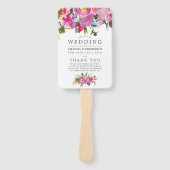 Éventail Vintage Pink Peonies Programme de mariage aquarell (Devant)