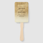 Éventail Vintage roux mariage  Programme de mariées (Devant)