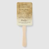 Éventail Vintage roux mariage  Programme de mariées (Dos)