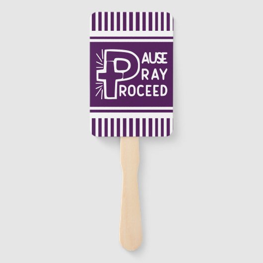 Éventail violet Pause Prière Payer Payer Payer Chrétien (Dos)