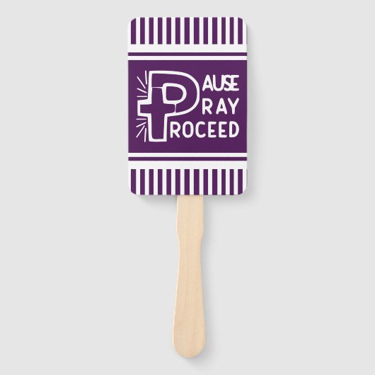 Éventail violet Pause Prière Payer Payer Payer Chrétien (Devant)