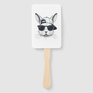 Éventail Visage de lapin avec lunettes de soleil Casquette