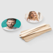 Éventail Visage photo amusant sur une poignée de Fête des m (Non-assemblé)