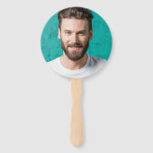 Éventail Visage photo amusant sur une poignée de Fête des m (Devant)