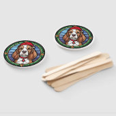Éventail Vitrail de Noël Beagle (Non-assemblé)