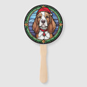 Éventail Vitrail de Noël Beagle (Devant)