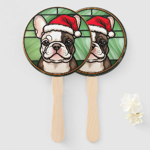 Éventail Vitrail de Noël Bouledogue Français
