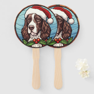 Éventail Vitrail de Noël English Springer Spaniel