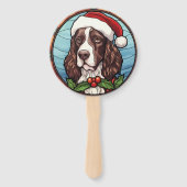 Éventail Vitrail de Noël English Springer Spaniel (Devant)