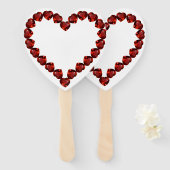 Éventail Vivid Ruby Heart Gemstone Design (Devant et derrière)