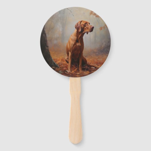 Éventail Vizsla à l'automne Feuilles automne Inspire (Dos)