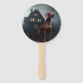 Éventail Vizsla Halloween effroi (Dos)