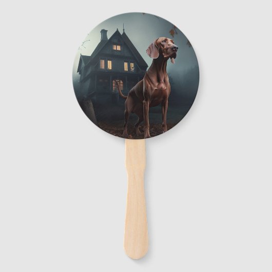 Éventail Vizsla Halloween effroi (Dos)