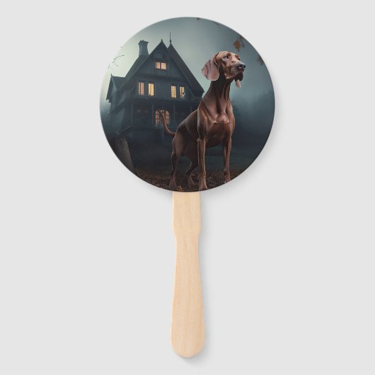 Éventail Vizsla Halloween effroi (Devant)