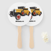 Éventail Voiture jaune classique 1931 (Devant et derrière)