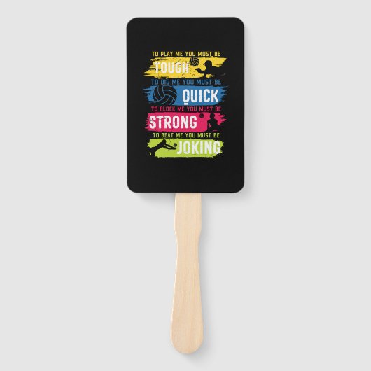 Éventail Volleyball Player | Tough Quick Strong (Devant)
