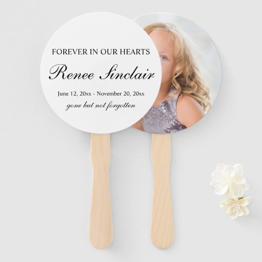 Éventail Vos funérailles simples personnalisées (Devant et derrière)