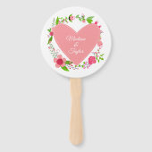 Éventail Vos noms dans un Coeur - Fans de texte personnalis (Devant)