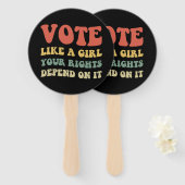 Éventail Votez Comme Une Fille Vos Droits En Dépendent IV (Devant et derrière)
