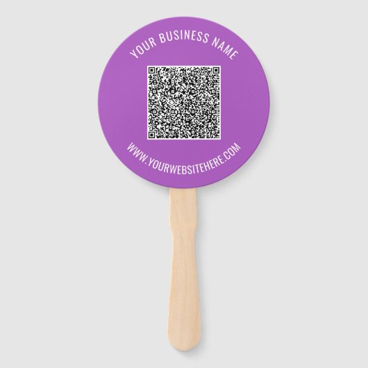 Éventail Votre code QR et ventilateur à main à texte person (Dos)