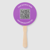 Éventail Votre code QR et ventilateur à main à texte person (Devant)
